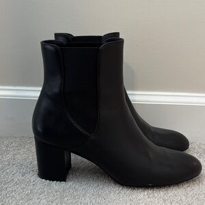 Stuart Weitzman 5050 heeled ankle boots black leather